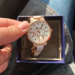 Gold and white elephant watch!
